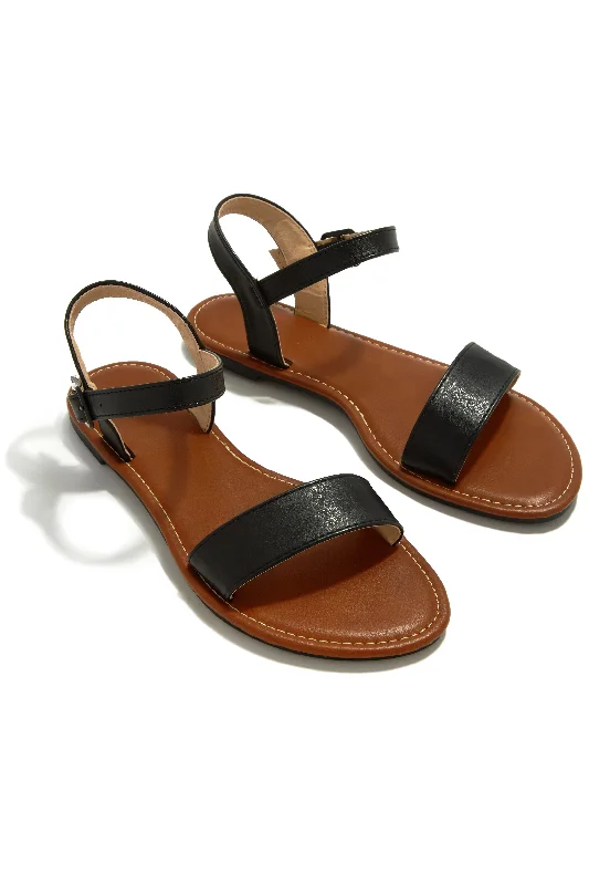 Island Cruise Flat Sandals - Black